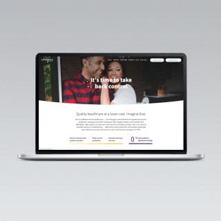 Laptop showing Imagine Health website